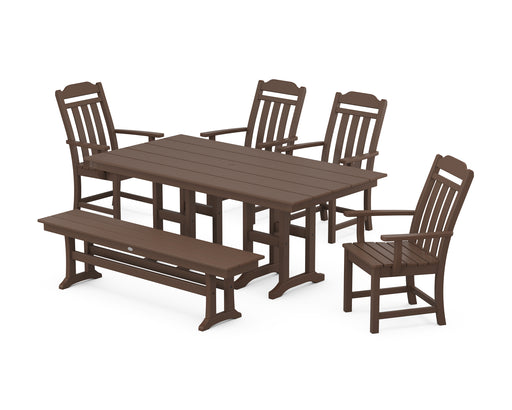 Country Living by POLYWOOD 6-Piece Farmhouse Dining Set with Bench