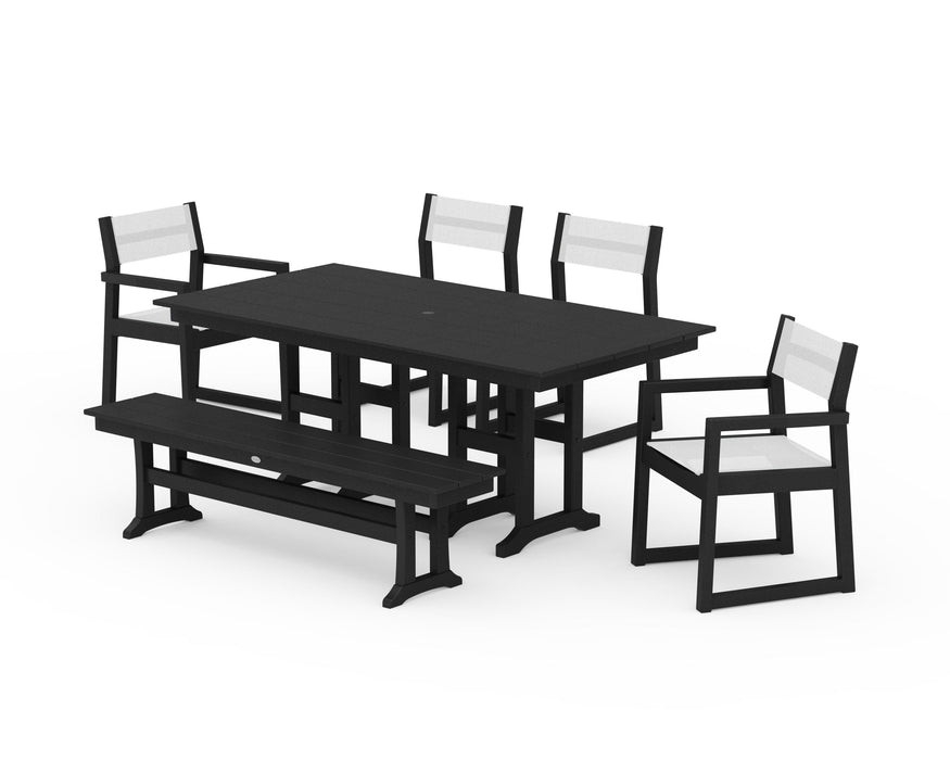 POLYWOOD® EDGE Sling 6-Piece Farmhouse Dining Set