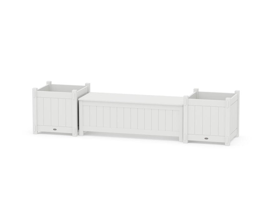 POLYWOOD® 48" Vineyard Straight Planter Storage Bench Set- Large