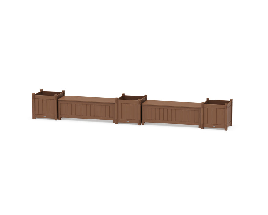 POLYWOOD® 48" Vineyard Straight Double Planter Storage Bench Set- Large