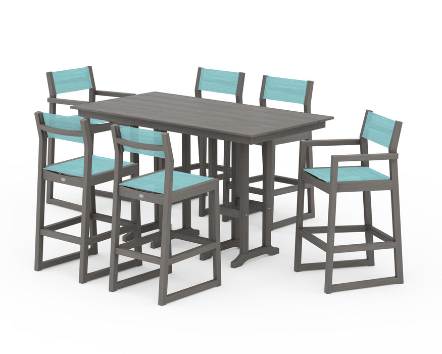 POLYWOOD® EDGE Sling 7-Piece Farmhouse Bar Set