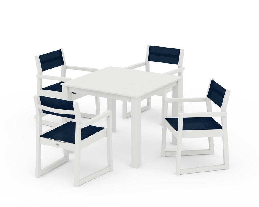 POLYWOOD® EDGE Sling Arm Chair 5-Piece Parsons Dining Set