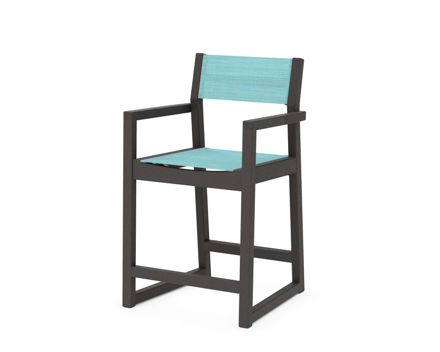 POLYWOOD® EDGE Sling Counter Arm Chair