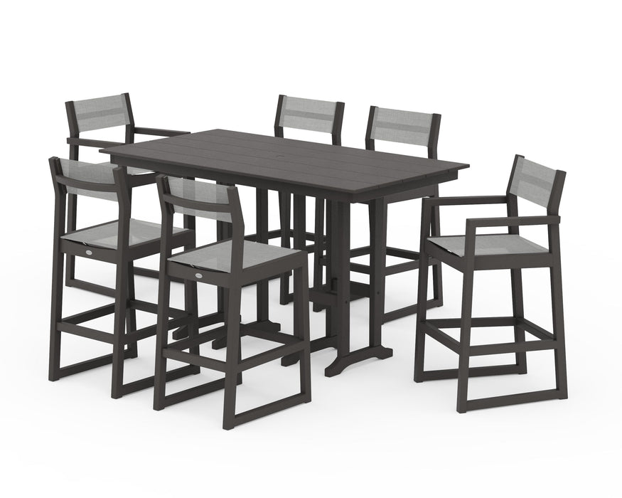 POLYWOOD® EDGE Sling 7-Piece Farmhouse Bar Set