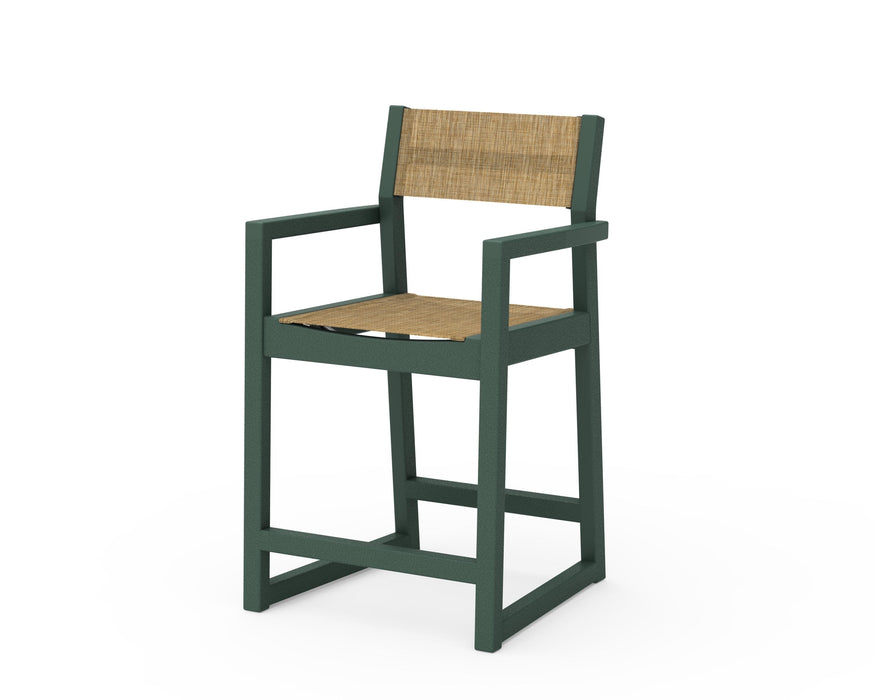 POLYWOOD® EDGE Sling Counter Arm Chair