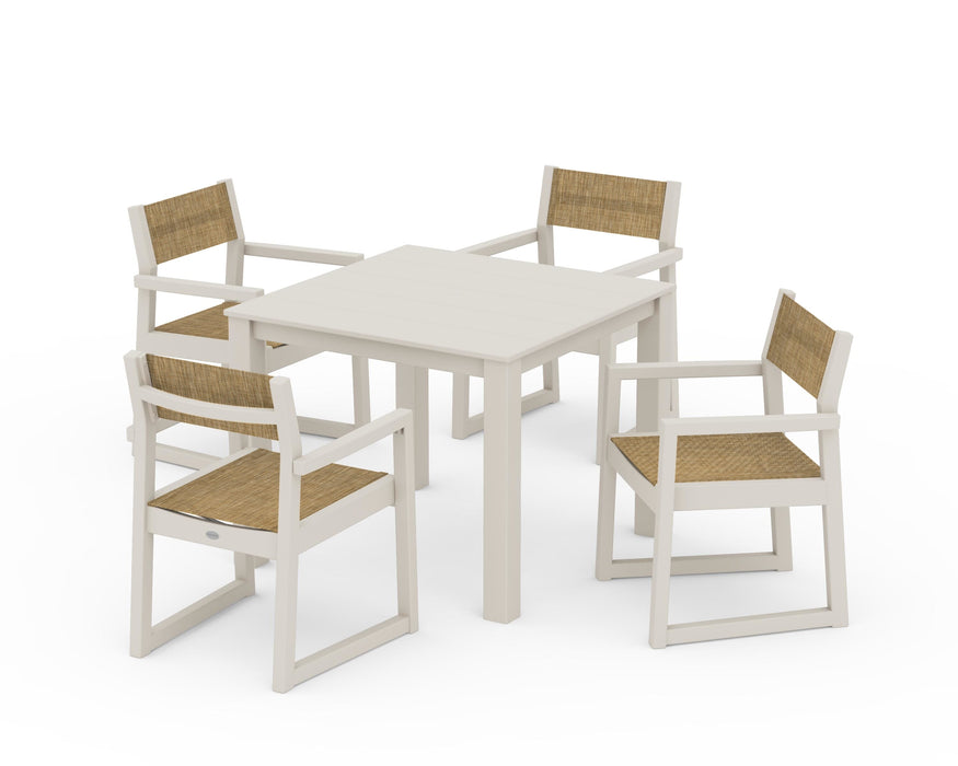 POLYWOOD® EDGE Sling Arm Chair 5-Piece Parsons Dining Set