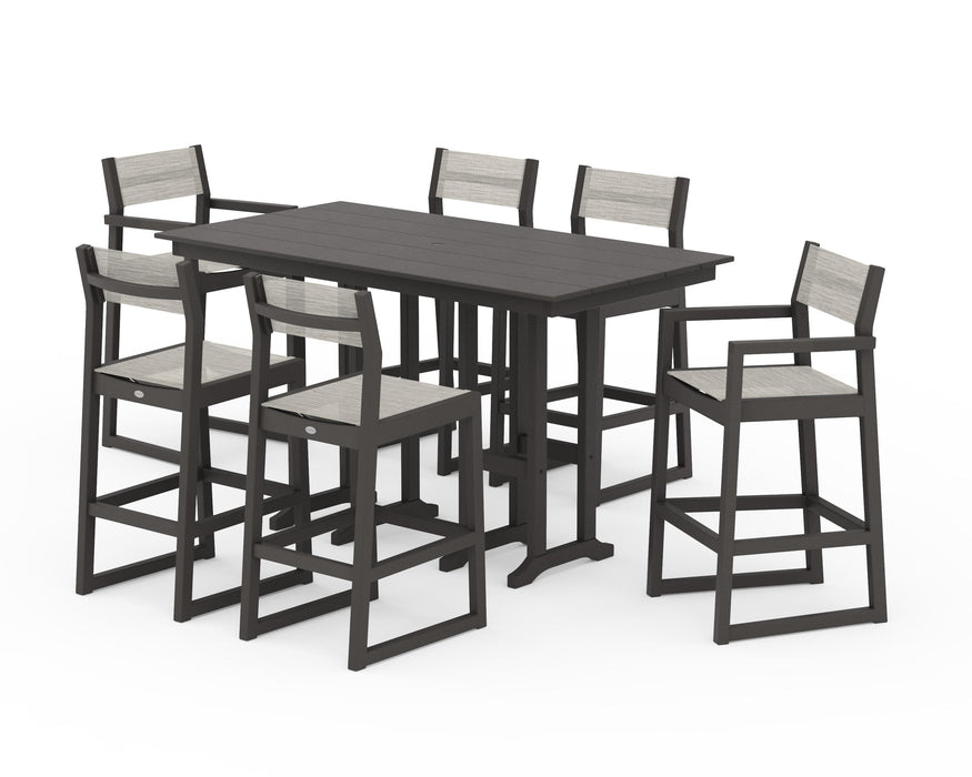 POLYWOOD® EDGE Sling 7-Piece Farmhouse Bar Set