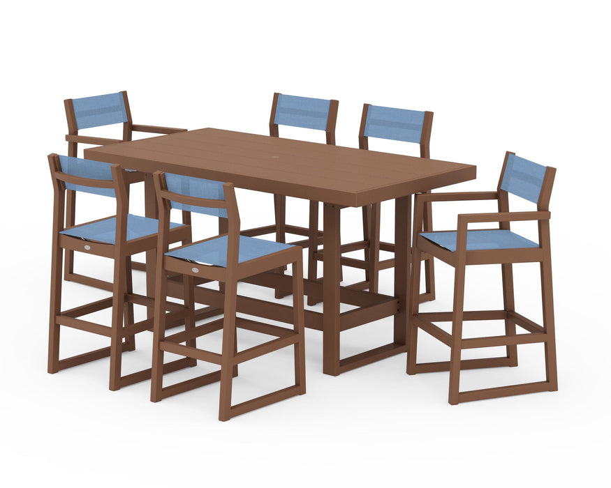 POLYWOOD® EDGE Sling 7-Piece Bar Table Set