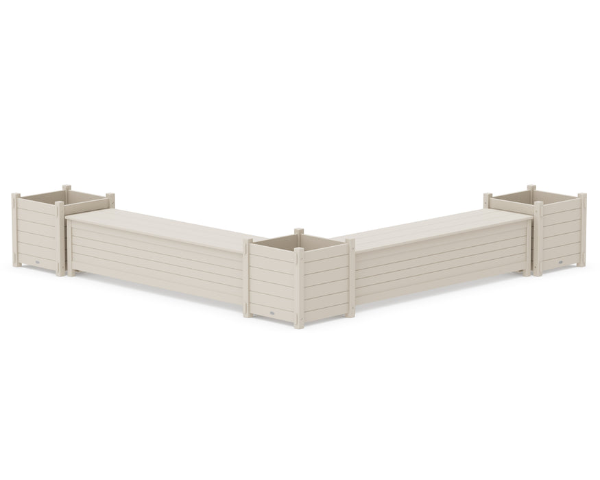 POLYWOOD® 72" Nautical L- Shaped Planter Storage Bench Corner Set- Large