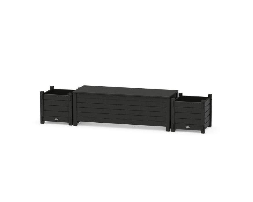 POLYWOOD® 48" Nautical Straight Planter Storage Bench Set
