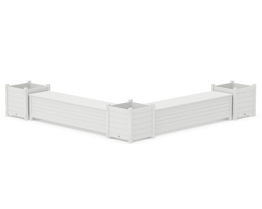 POLYWOOD® 72" Nautical L- Shaped Planter Storage Bench Corner Set- Large