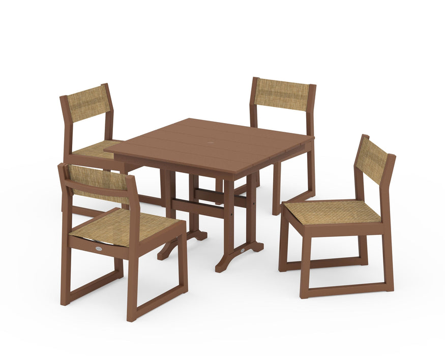 POLYWOOD® EDGE Sling Side Chair 5-Piece Farmhouse Dining Set