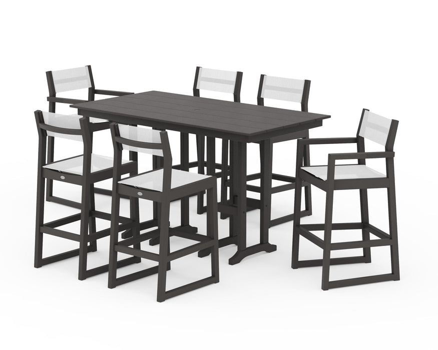 POLYWOOD® EDGE Sling 7-Piece Farmhouse Bar Set