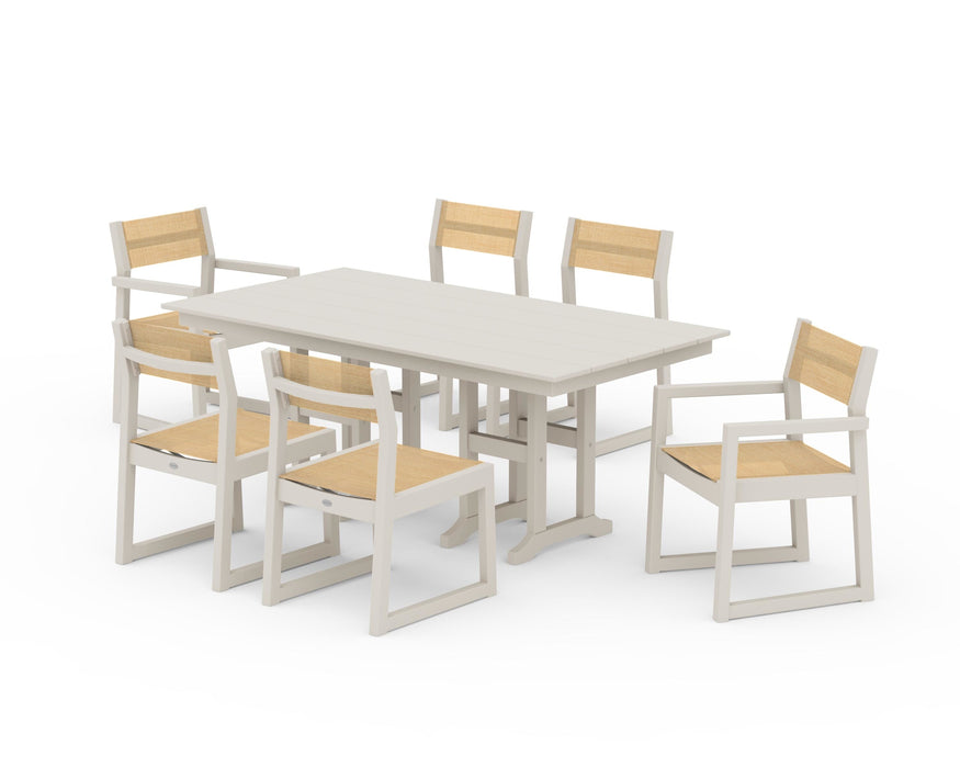 POLYWOOD® EDGE Sling 7-Piece Farmhouse Dining Set