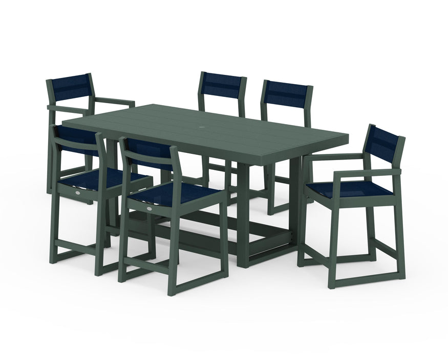 POLYWOOD® EDGE Sling 7-Piece Counter Table Set