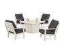 POLYWOOD Mission 5-Piece Deep Seating Set with Fire Pit Table in Sand / Ash Charcoal