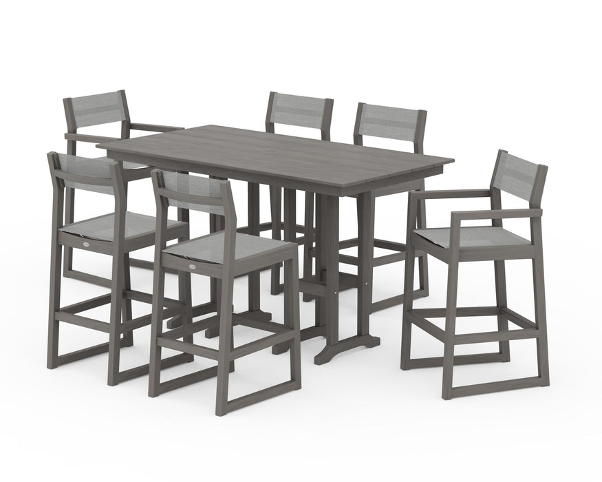 POLYWOOD® EDGE Sling 7-Piece Farmhouse Bar Set