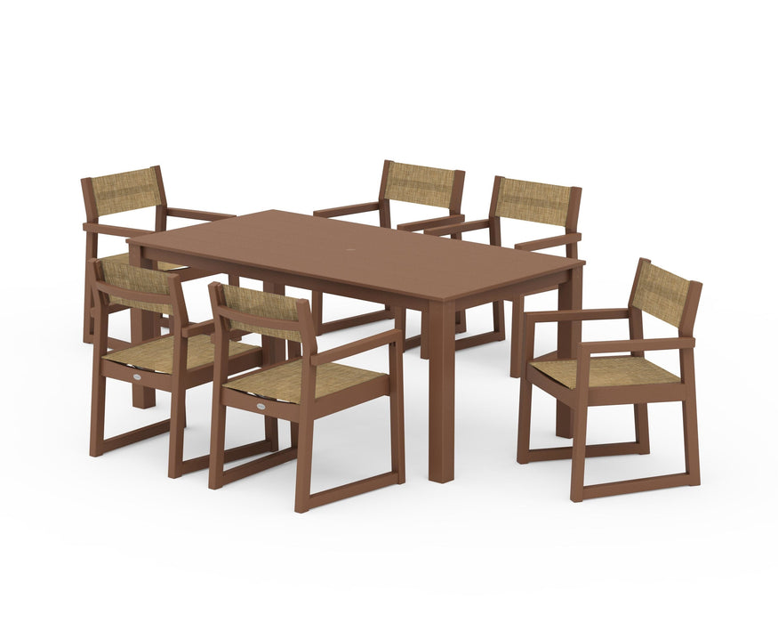 POLYWOOD® EDGE Sling Arm Chair 7-Piece Parsons Dining Set