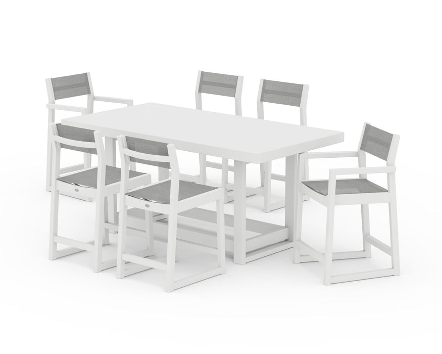 POLYWOOD® EDGE Sling 7-Piece Counter Table Set