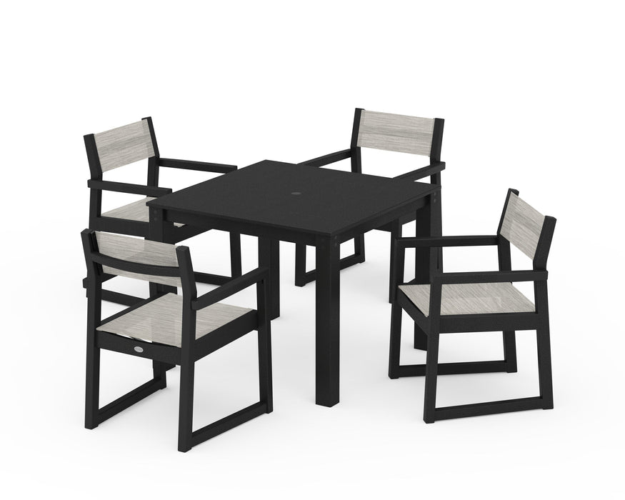 POLYWOOD® EDGE Sling Arm Chair 5-Piece Parsons Dining Set