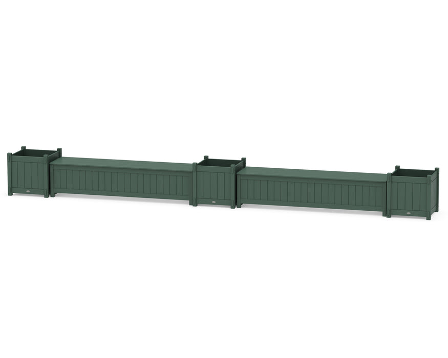 POLYWOOD® 72" Vineyard Straight Double Planter Storage Bench Set- Large
