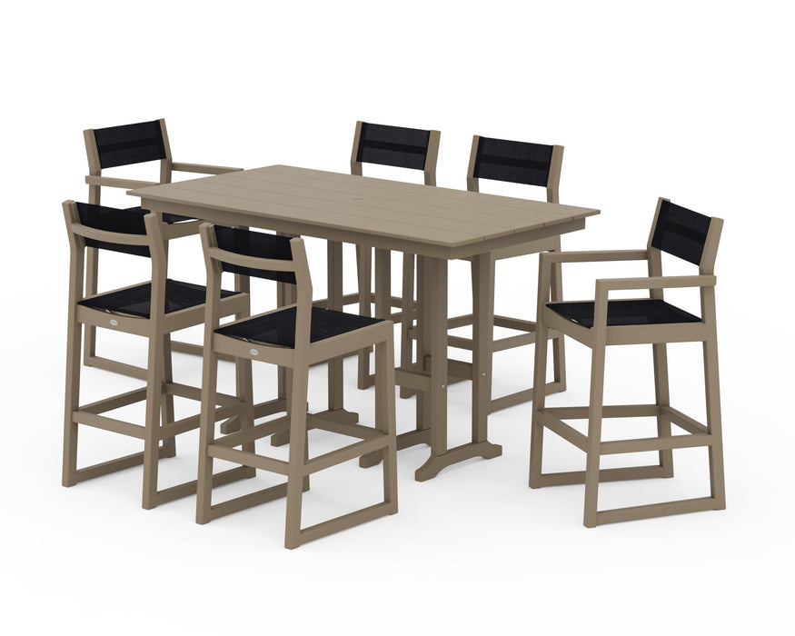 POLYWOOD® EDGE Sling 7-Piece Farmhouse Bar Set