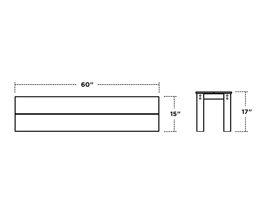 POLYWOOD Lakeside 6-Piece Parsons Dining Set with Bench