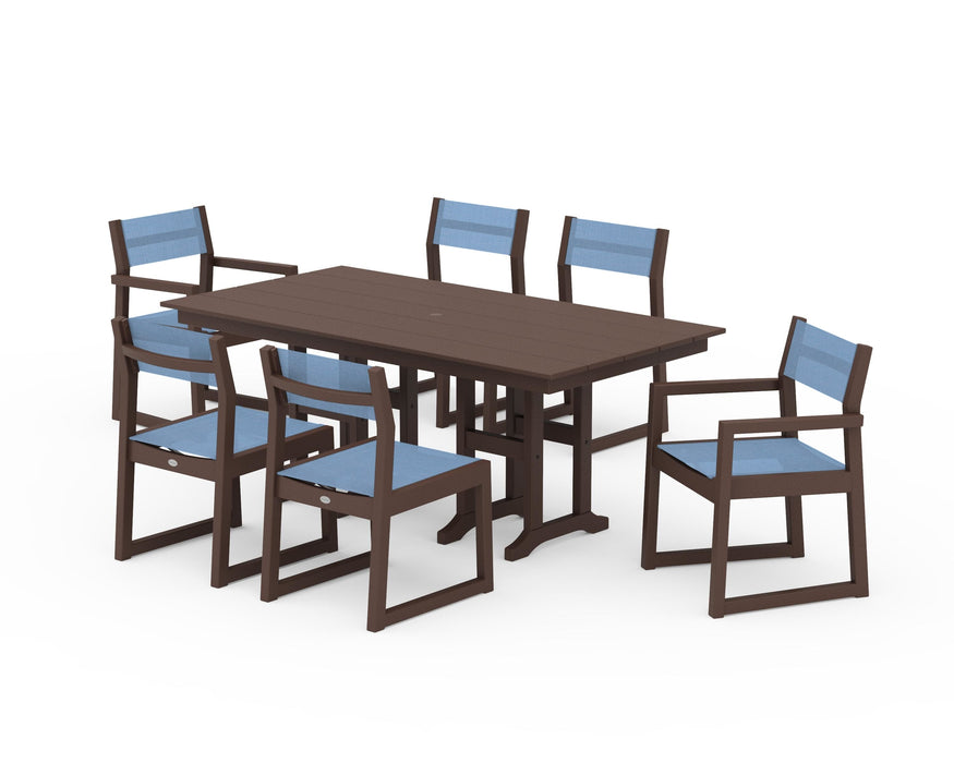 POLYWOOD® EDGE Sling 7-Piece Farmhouse Dining Set