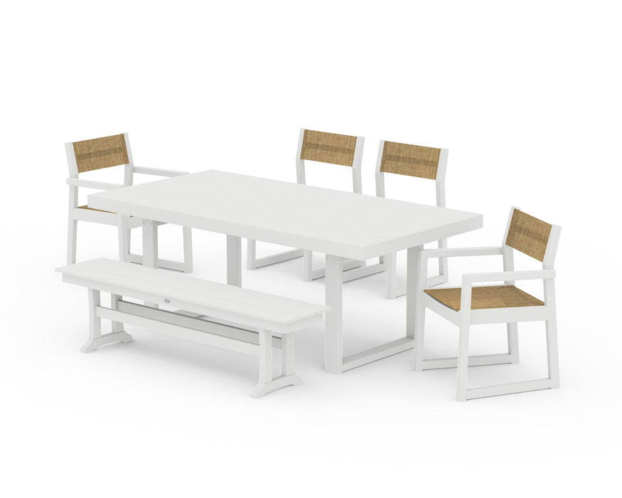 POLYWOOD® EDGE Sling 6-Piece Dining Set with Bench