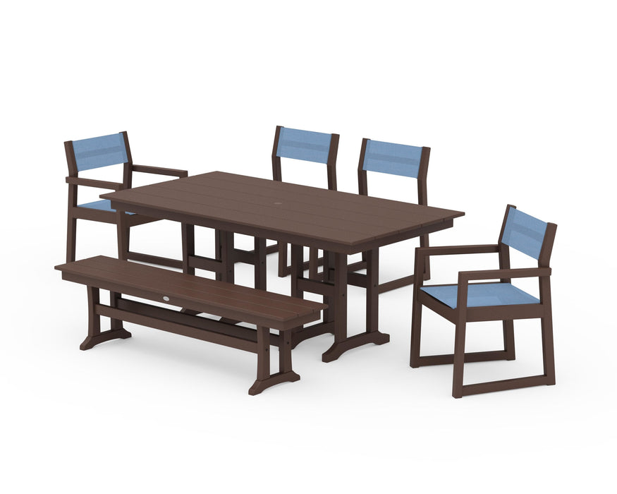 POLYWOOD® EDGE Sling 6-Piece Farmhouse Dining Set