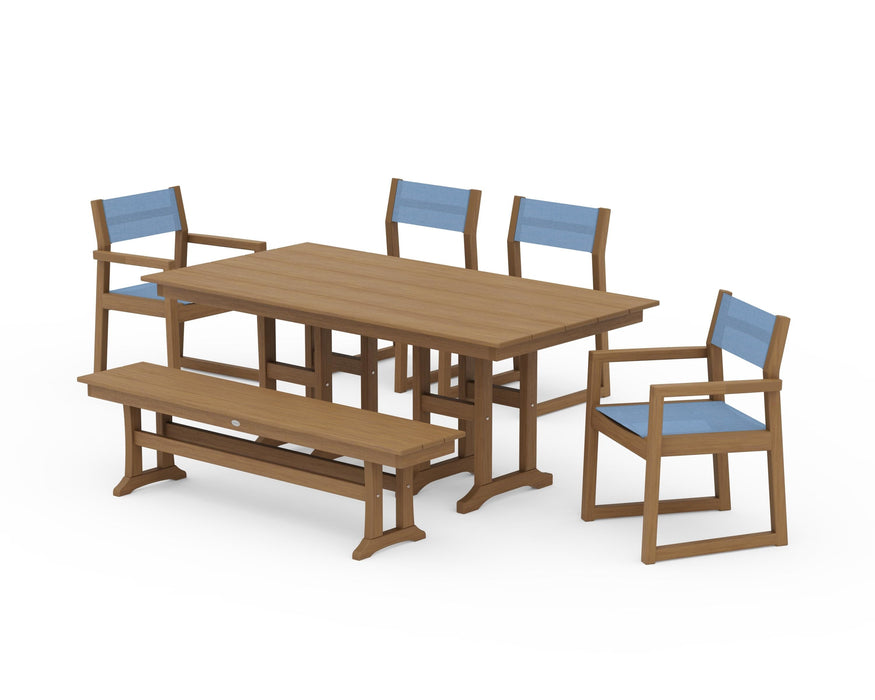 POLYWOOD® EDGE Sling 6-Piece Farmhouse Dining Set