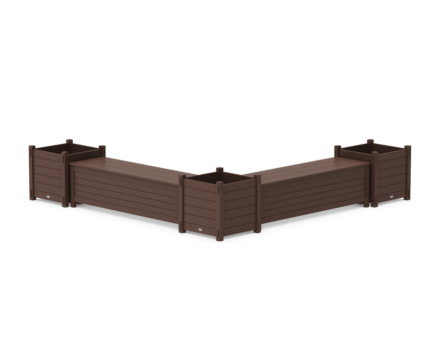 POLYWOOD® 60" Nautical L- Shaped Planter Storage Bench Corner Set- Large