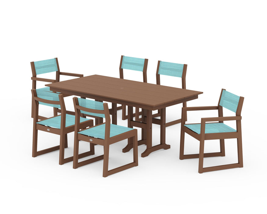 POLYWOOD® EDGE Sling 7-Piece Farmhouse Dining Set