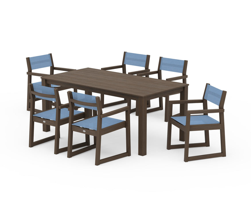 POLYWOOD® EDGE Sling Arm Chair 7-Piece Parsons Dining Set