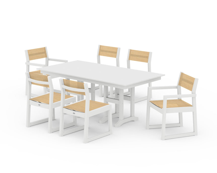 POLYWOOD® EDGE Sling 7-Piece Farmhouse Dining Set