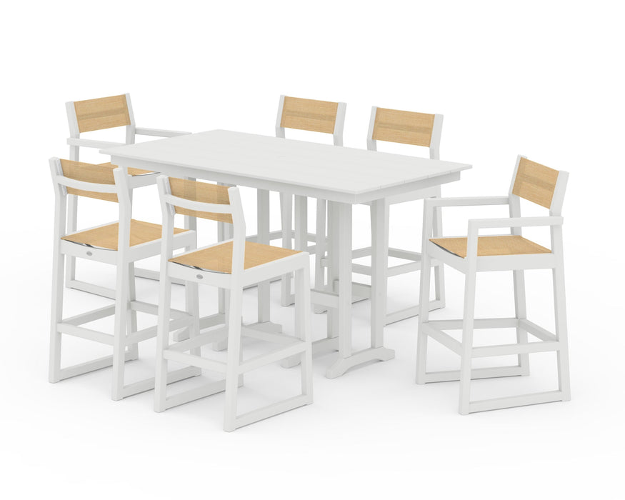 POLYWOOD® EDGE Sling 7-Piece Farmhouse Bar Set