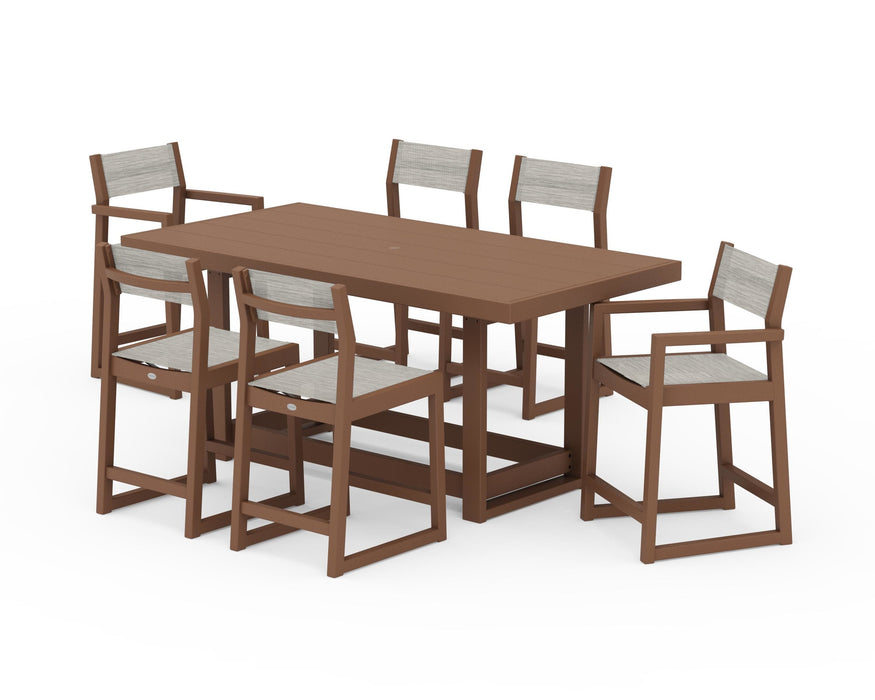 POLYWOOD® EDGE Sling 7-Piece Counter Table Set