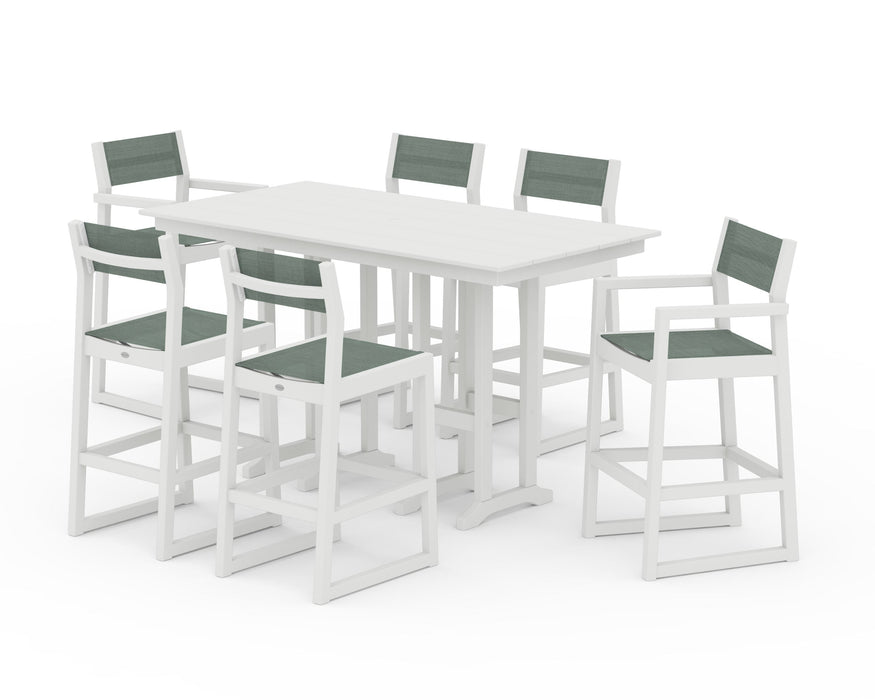 POLYWOOD® EDGE Sling 7-Piece Farmhouse Bar Set