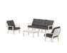POLYWOOD Mission 4-Piece Deep Seating Set with Sofa in Sand / Ash Charcoal