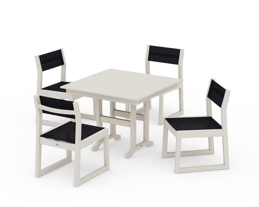 POLYWOOD® EDGE Sling Side Chair 5-Piece Farmhouse Dining Set