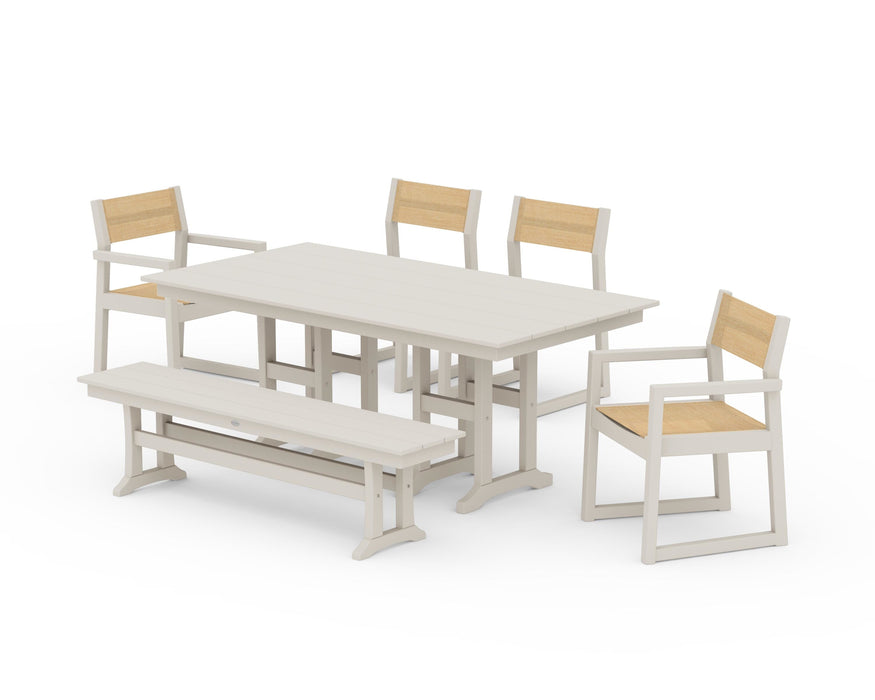 POLYWOOD® EDGE Sling 6-Piece Farmhouse Dining Set