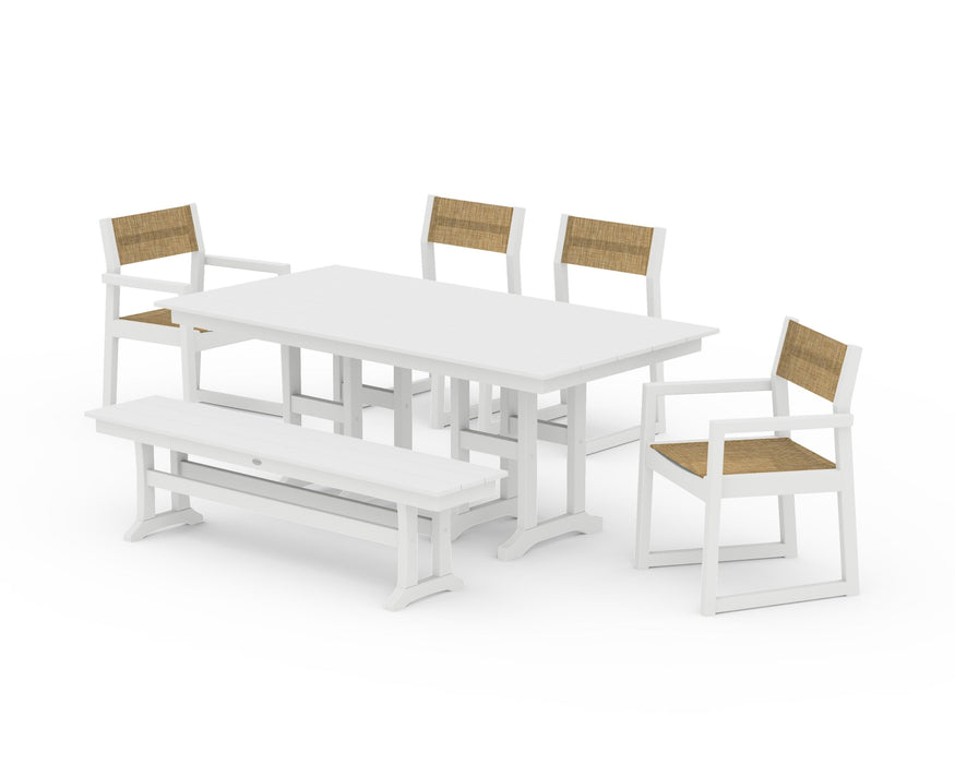 POLYWOOD® EDGE Sling 6-Piece Farmhouse Dining Set