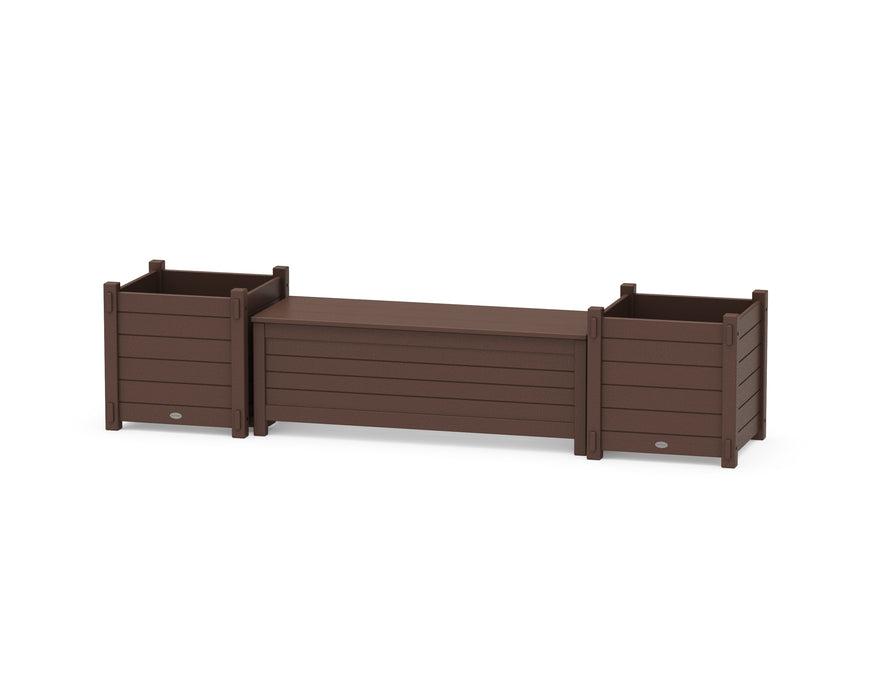 POLYWOOD® 48" Nautical Straight Planter Storage Bench Set- Large
