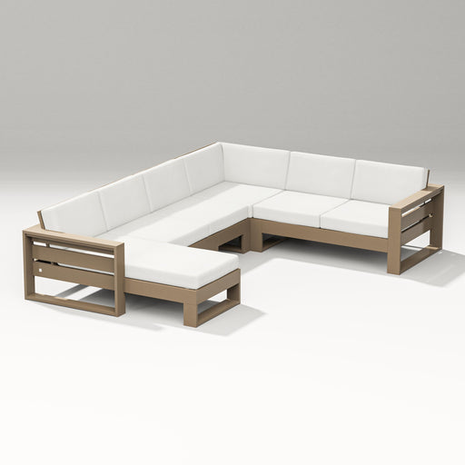 PW Designer Series Latitude Corner Sectional with Left Chaise in Vintage Sahara / Natural Linen