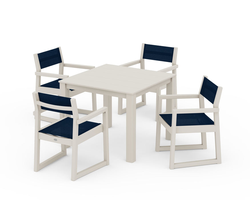 POLYWOOD® EDGE Sling Arm Chair 5-Piece Parsons Dining Set