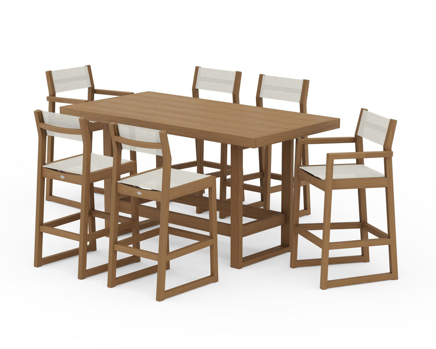 POLYWOOD® EDGE Sling 7-Piece Bar Table Set
