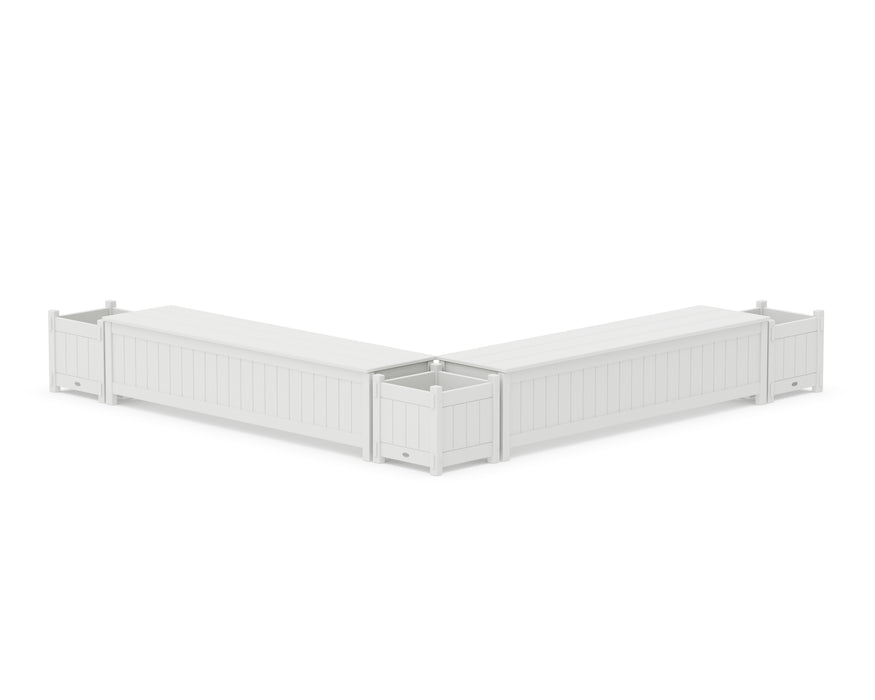 POLYWOOD® 72" Vineyard L- Shaped Planter Storage Bench Corner Set