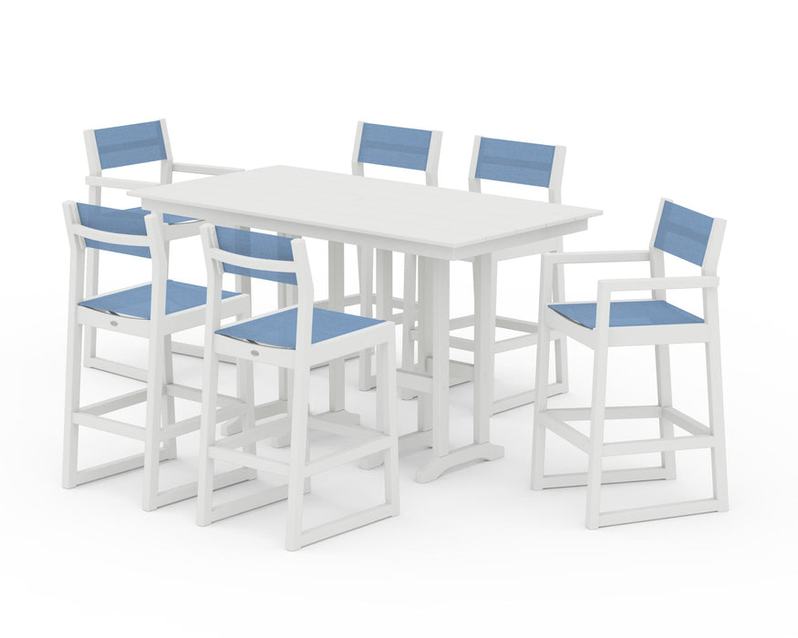 POLYWOOD® EDGE Sling 7-Piece Farmhouse Bar Set