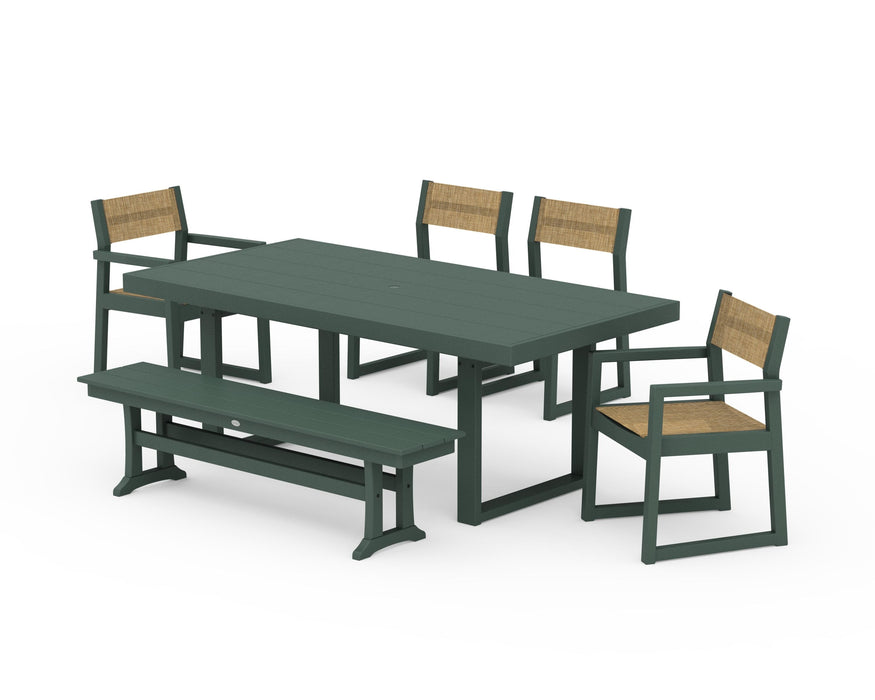 POLYWOOD® EDGE Sling 6-Piece Dining Set with Bench