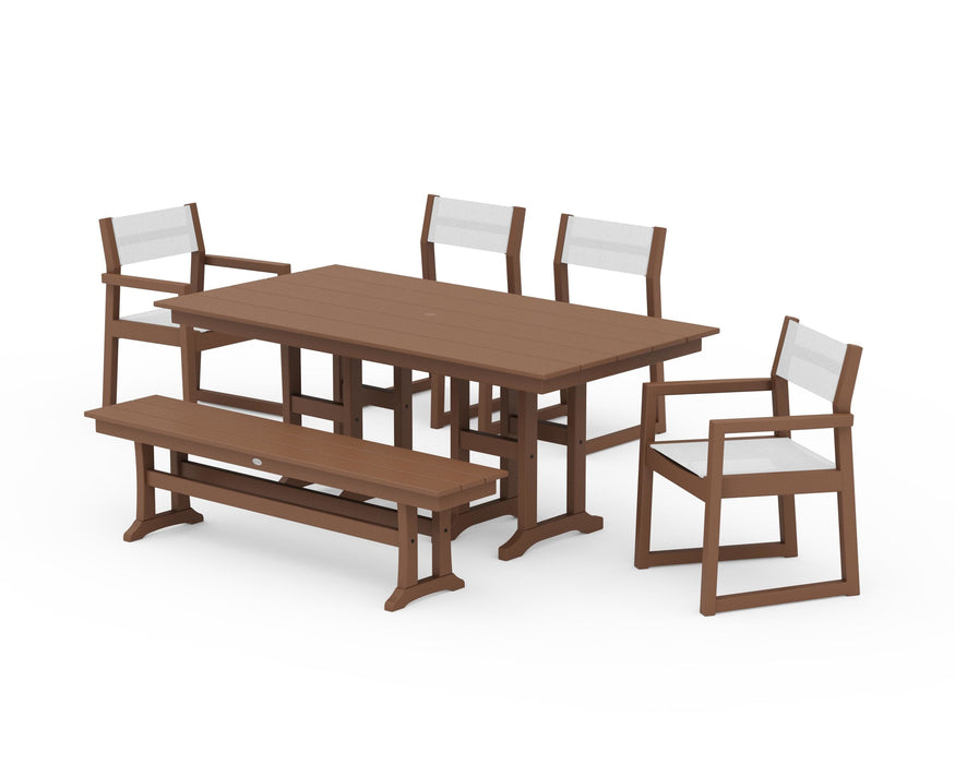 POLYWOOD® EDGE Sling 6-Piece Farmhouse Dining Set
